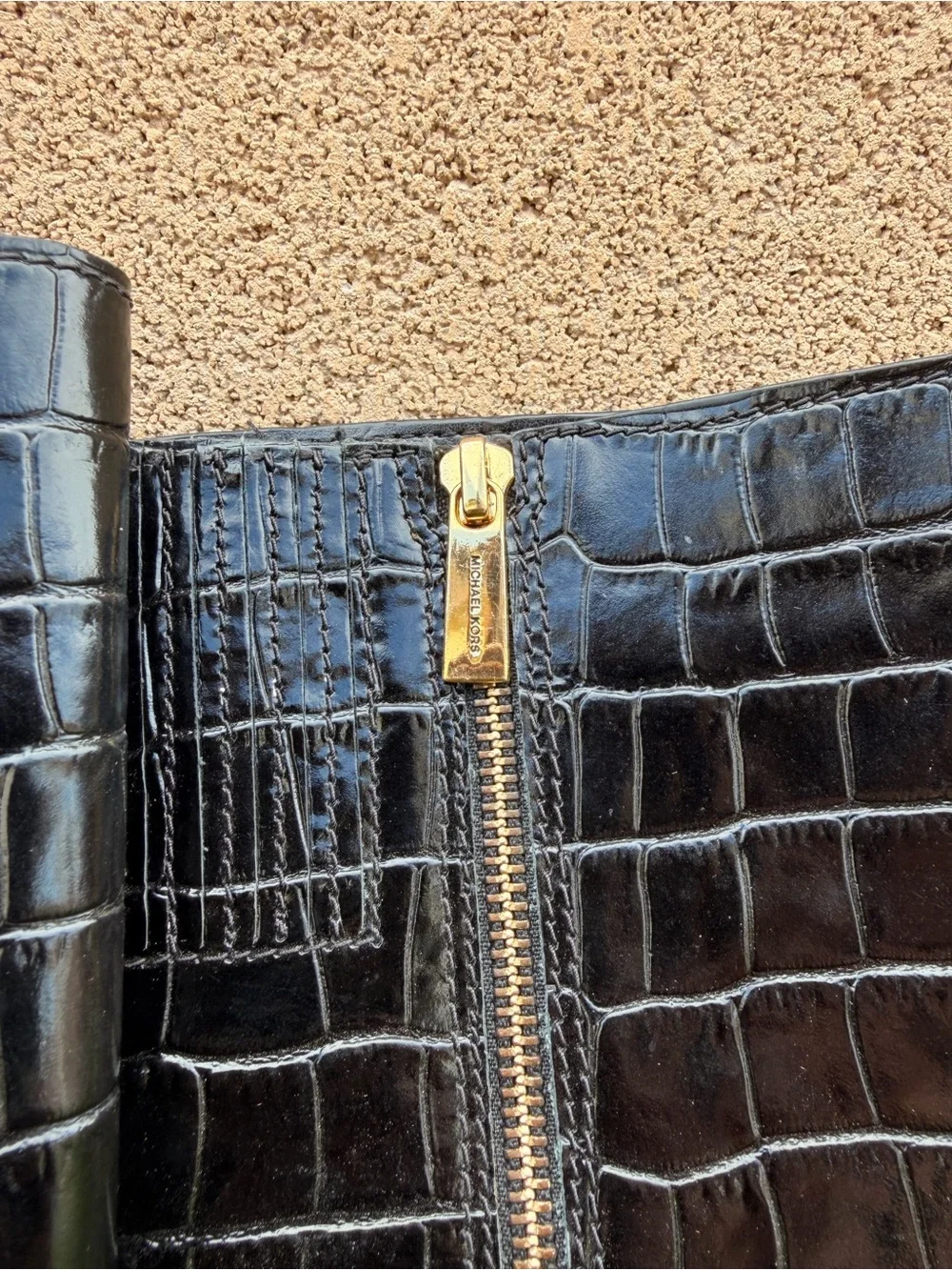 Michael Kors knee-high crocodile-embossed boots